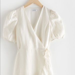 & and other stories linen wrap dress